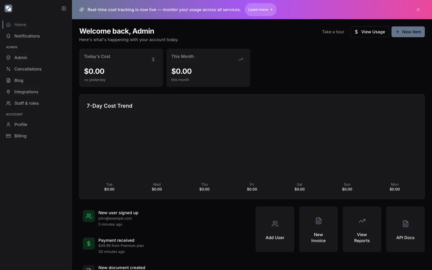 SaaS / Web App — Dashboard